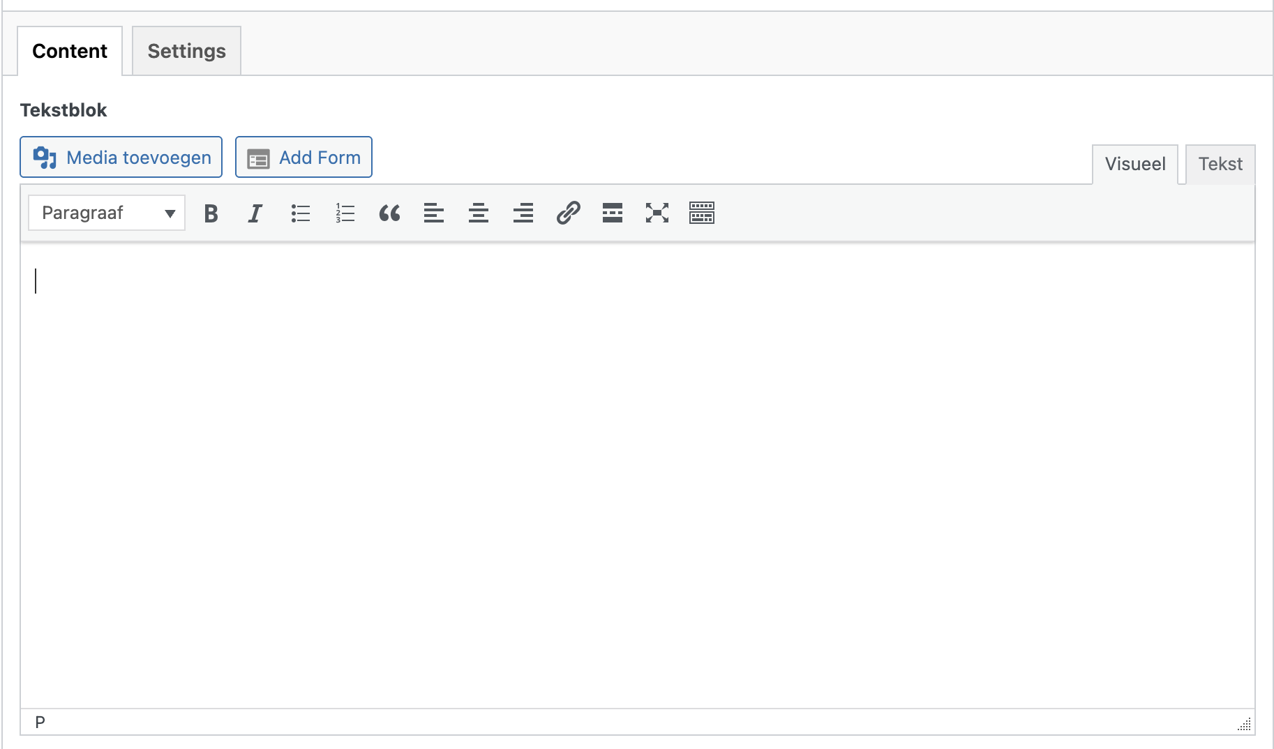 De wysiwyg-editor in WordPress