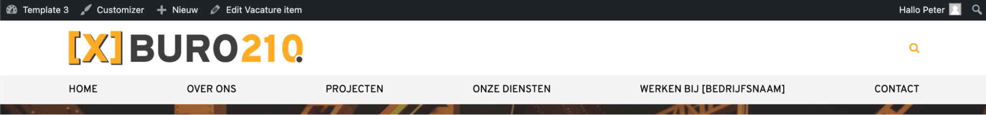Link- en afbeeldingsveld in de header