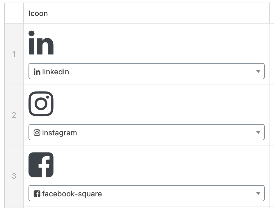 Voorbeeld van Font Awesome iconen voor social media